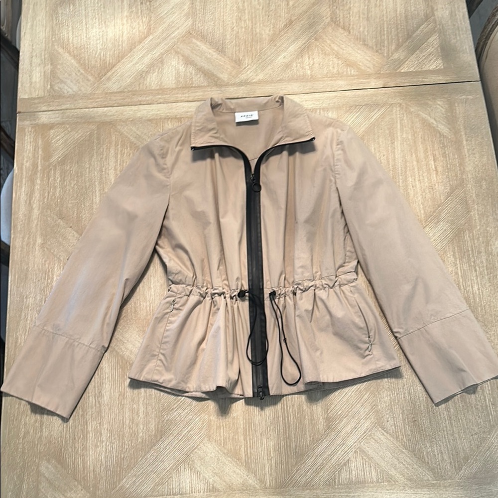 Akris Punto Tan Utility Jacket with Elastic Waist